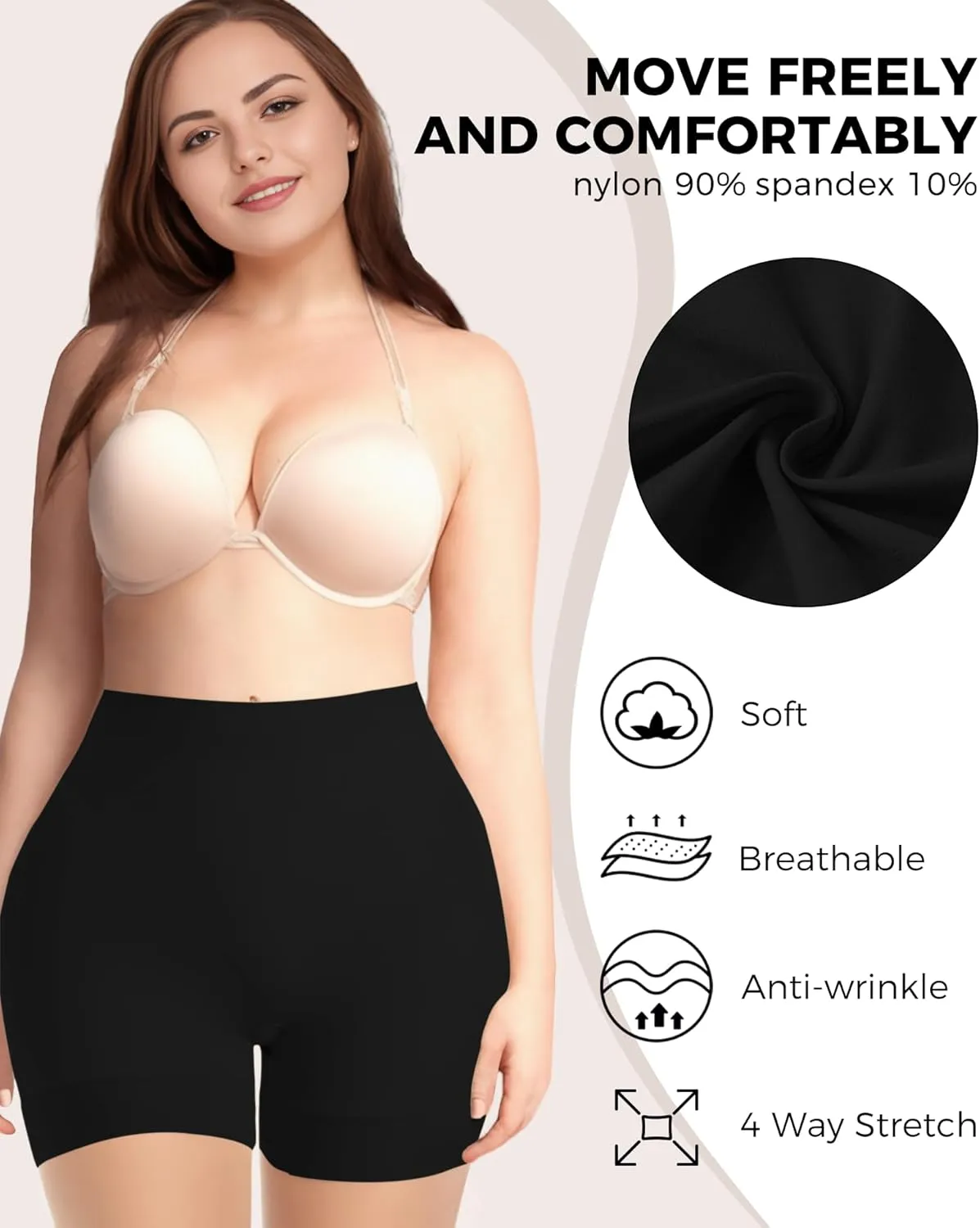 3 Pack Slip Shorts for Women Under Dresses, Seamless Anti Chafing Shorts Summer