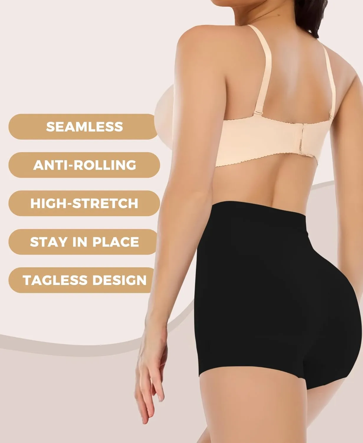 3 Pack Slip Shorts for Women Under Dresses, Seamless Anti Chafing Shorts Summer