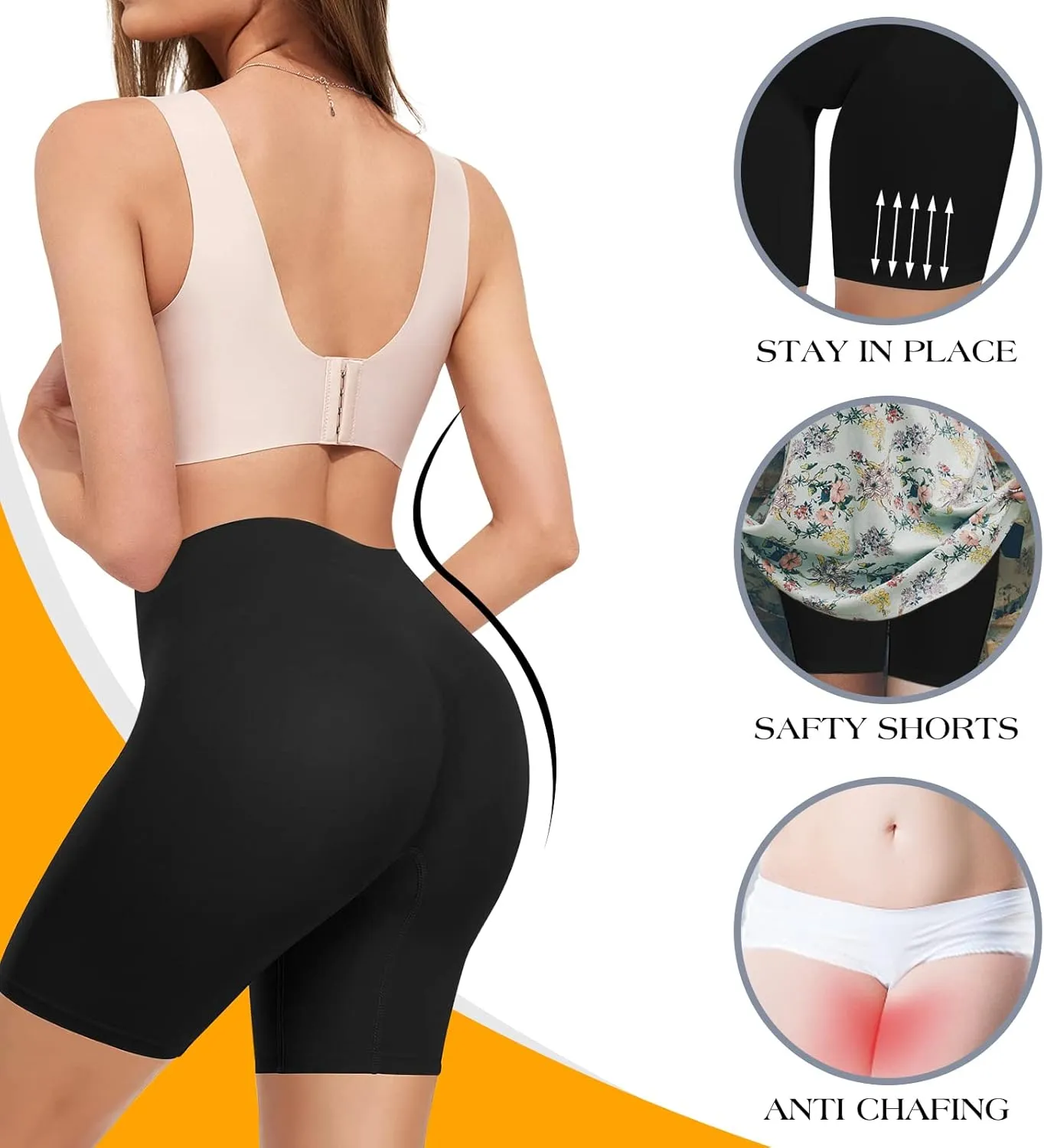 3 Pack Slip Shorts for Women Under Dresses, Seamless Anti Chafing Shorts Summer
