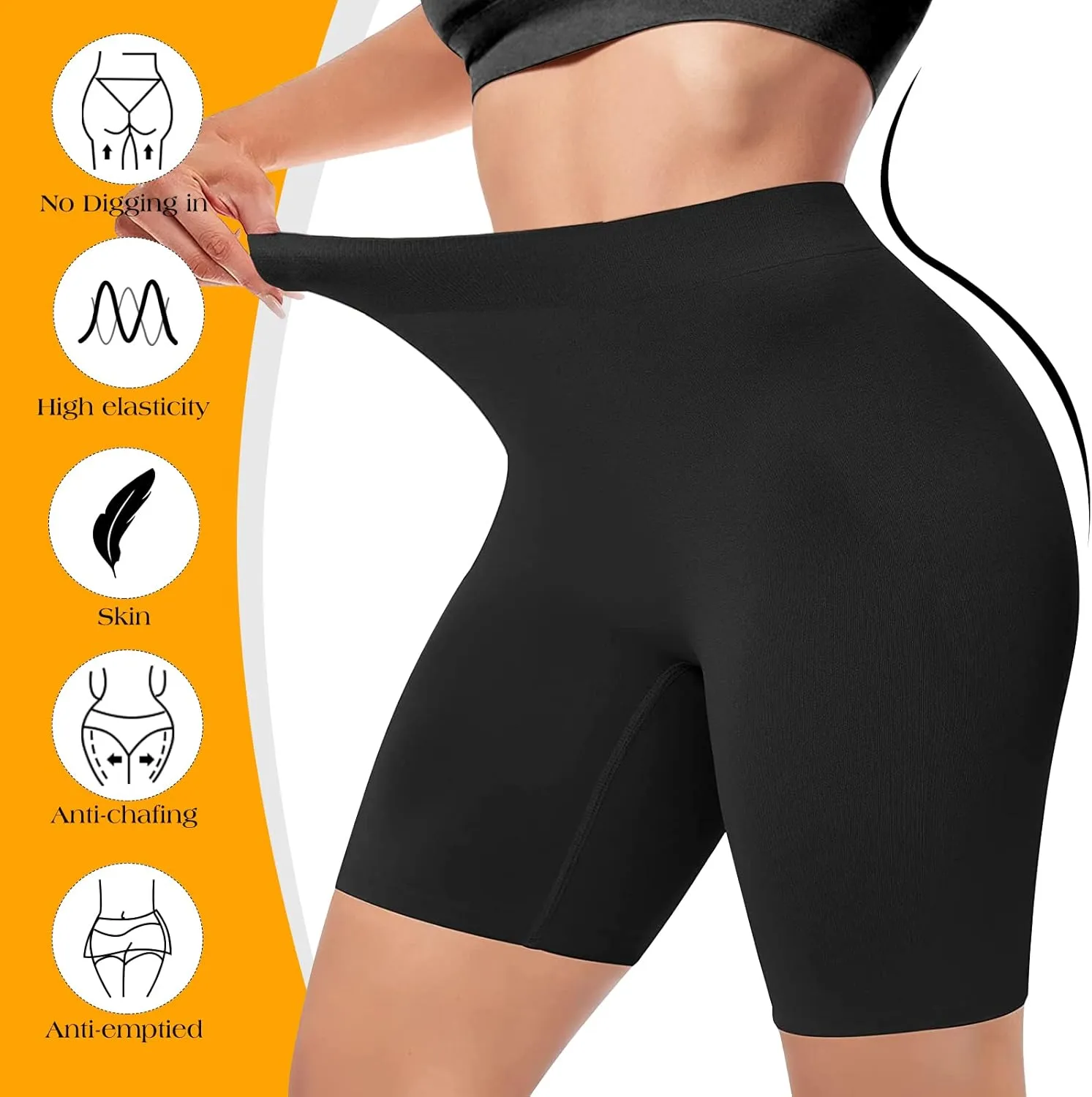 3 Pack Slip Shorts for Women Under Dresses, Seamless Anti Chafing Shorts Summer