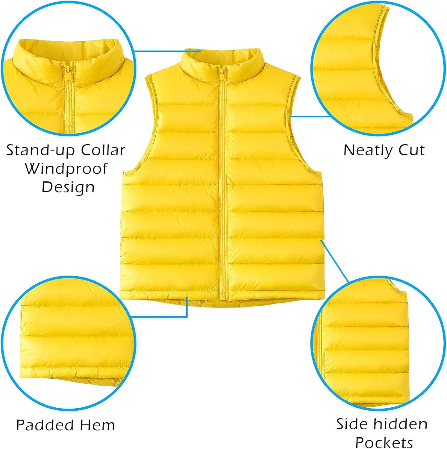 AIEOE Little Girls Boys Down Vest Puffer Sleeveless Outfit Coat