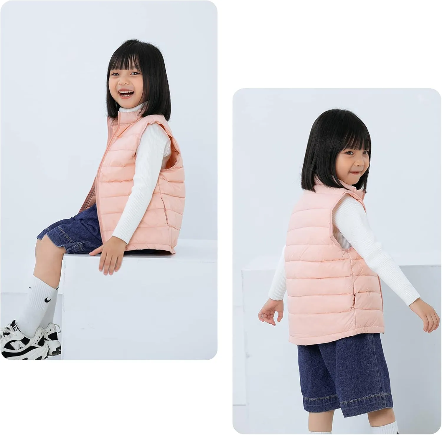 AIEOE Little Girls Boys Down Vest Puffer Sleeveless Outfit Coat