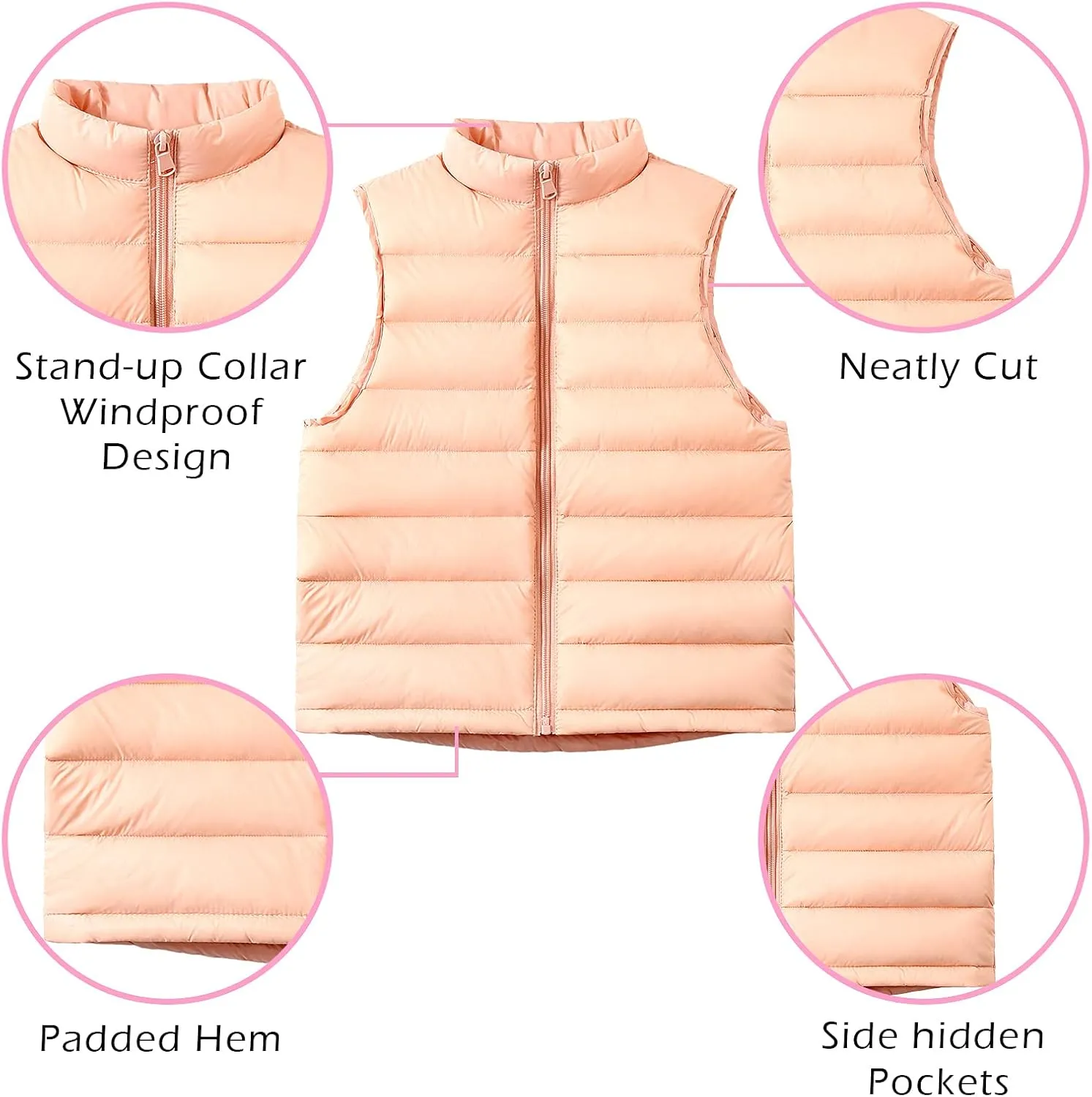 AIEOE Little Girls Boys Down Vest Puffer Sleeveless Outfit Coat