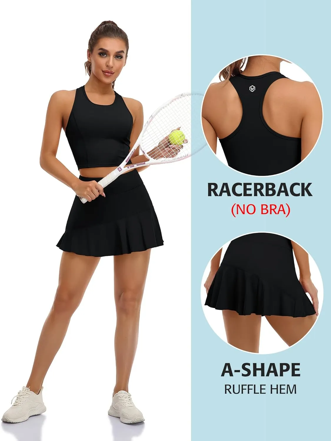 ATTRACO Tennis Dress for Women with Shorts and Pockets Racerback Golf Workout Outfits