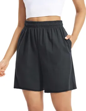 Auriviz Womens Sweat Shorts Comfy Cotton Casual Drawstring Shorts Workout Lounge High Waisted Summer Shorts with Pockets