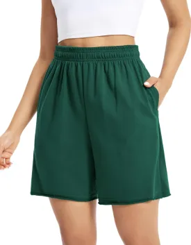 Auriviz Womens Sweat Shorts Comfy Cotton Casual Drawstring Shorts Workout Lounge High Waisted Summer Shorts with Pockets