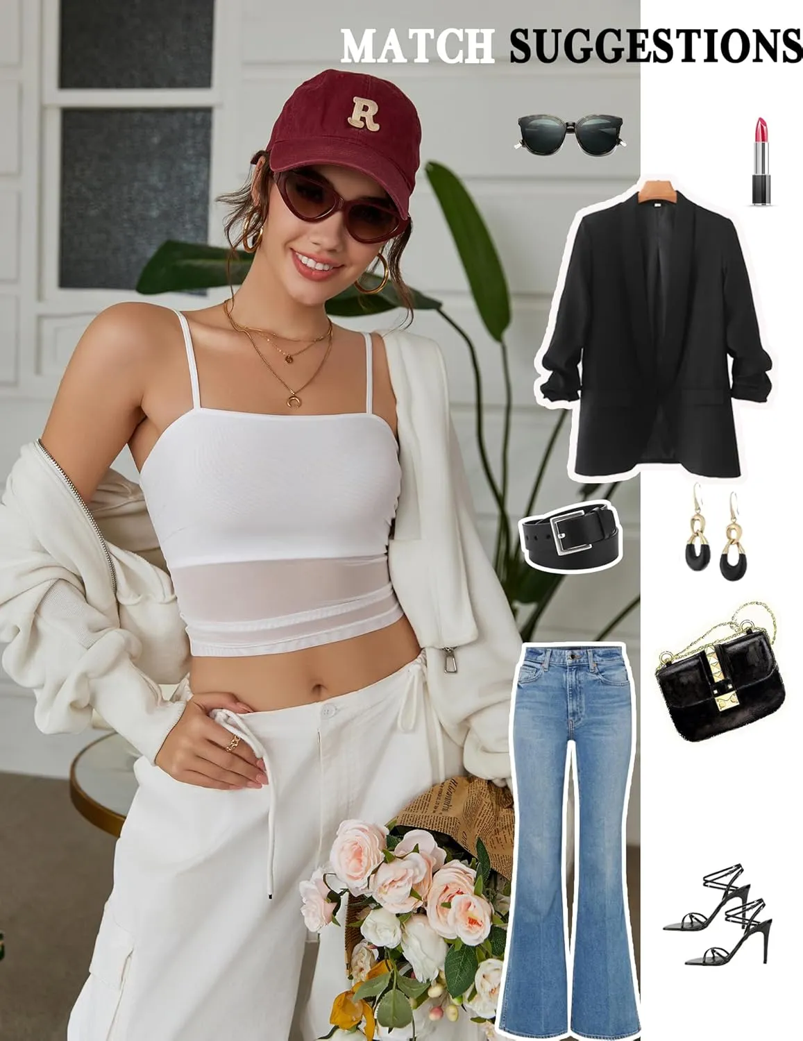 Avidlove Bralettes for Women Spaghetti Strap Mesh Tank Top Tube Slim Y2K Camisole
