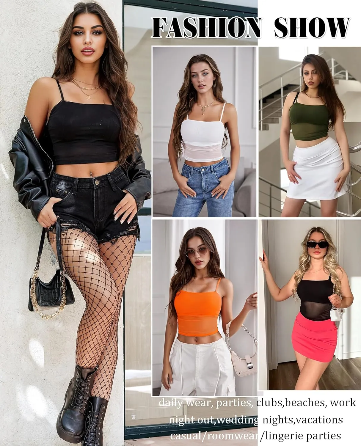 Avidlove Bralettes for Women Spaghetti Strap Mesh Tank Top Tube Slim Y2K Camisole