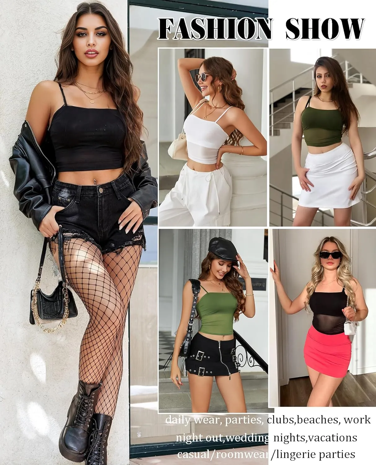 Avidlove Bralettes for Women Spaghetti Strap Mesh Tank Top Tube Slim Y2K Camisole