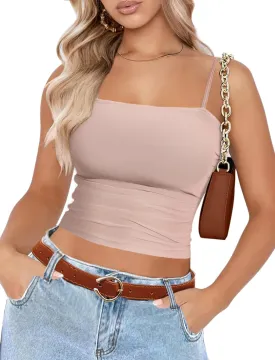 Avidlove Bralettes for Women Spaghetti Strap Mesh Tank Top Tube Slim Y2K Camisole