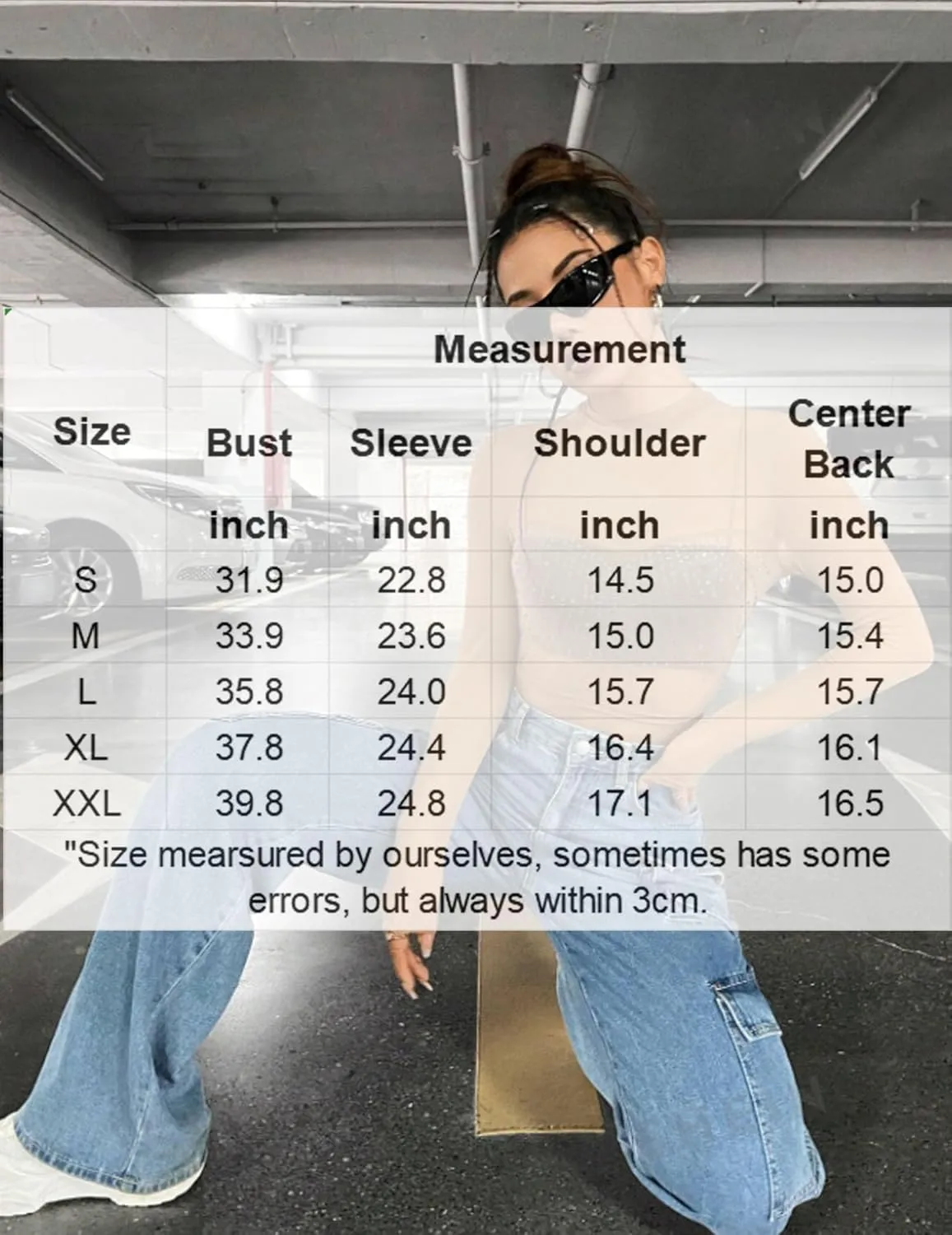 Avidlove Mesh Top Mesh Crop Top for Women Y2K Long Sleeve Mock Neck Top S-XXL