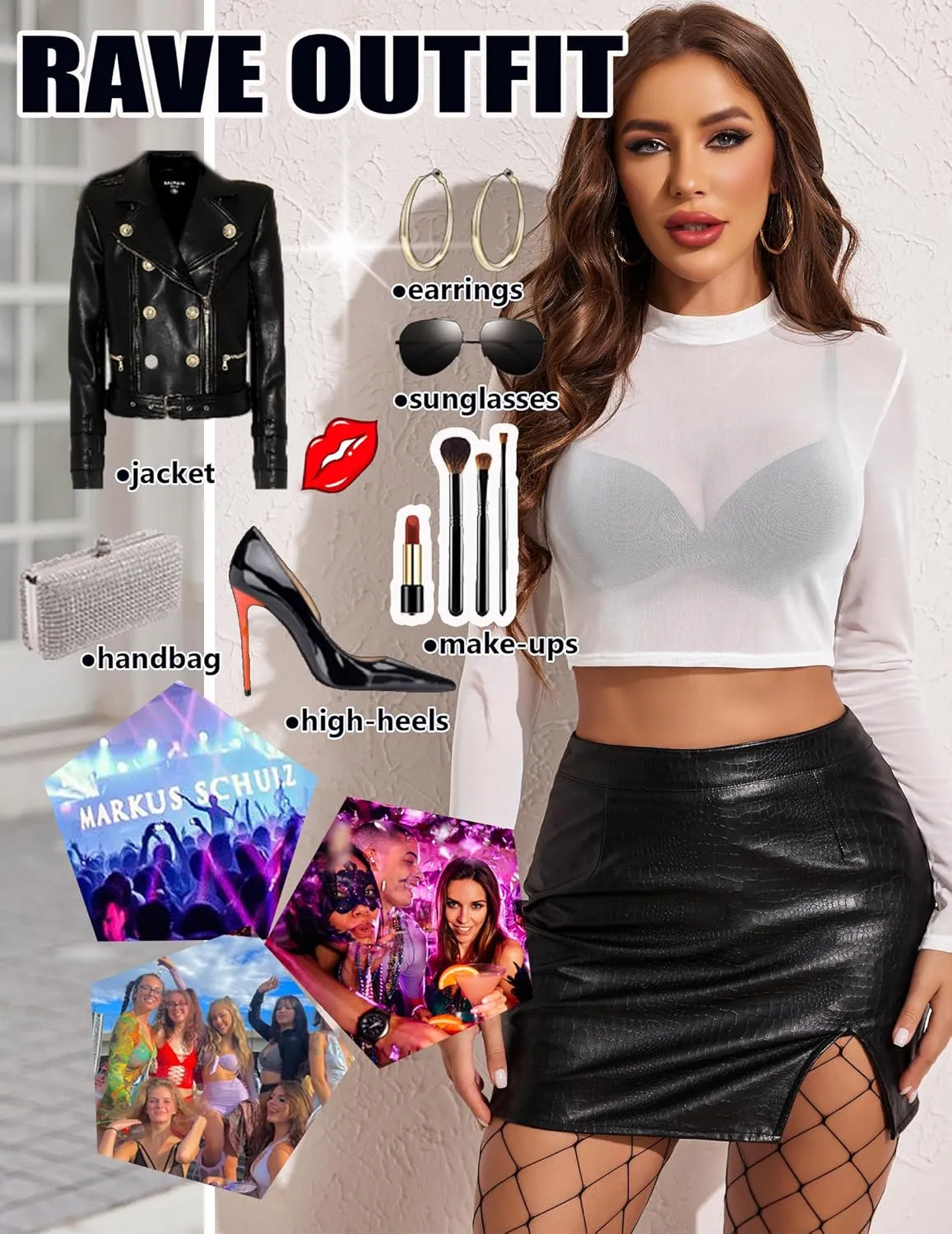 Avidlove Mesh Top Mesh Crop Top for Women Y2K Long Sleeve Mock Neck Top S-XXL
