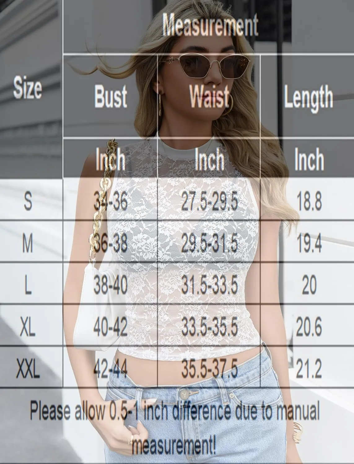 Avidlove Sexy Lace Top for Women Sleeveless Mesh Sheer Tops Mock Neck Lace Floral See Through Tank Blouses Shirts