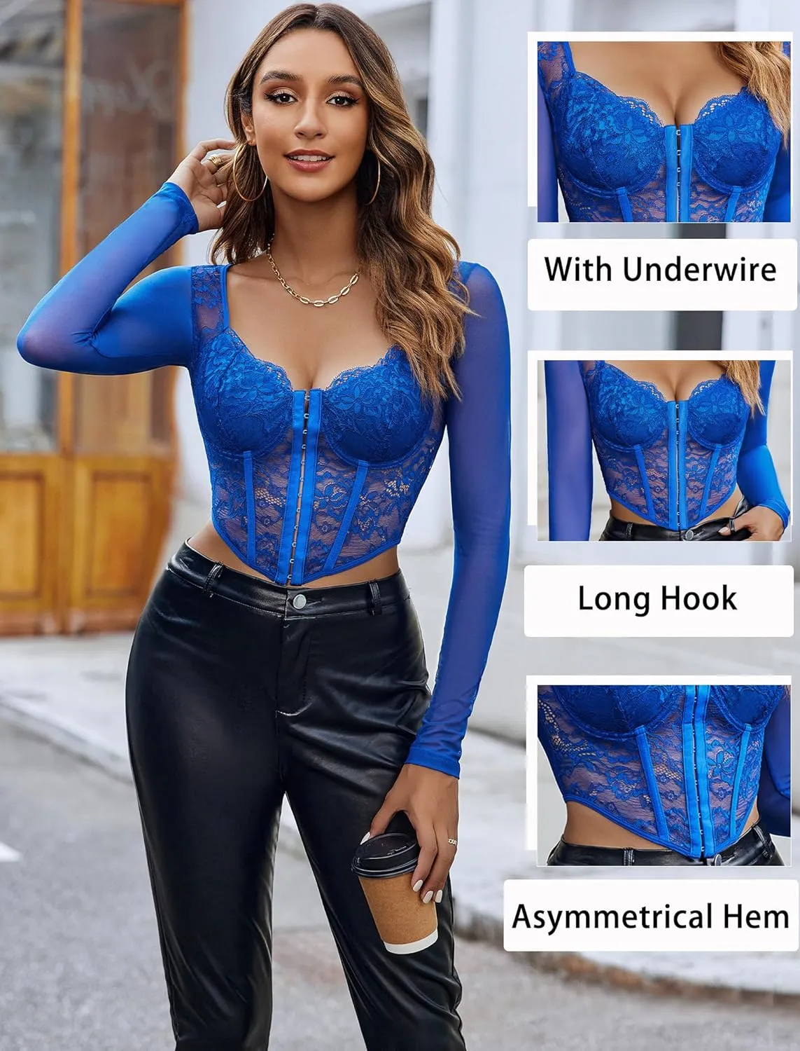 Avidlove Women Mesh Top Lace Crop Top Long Sleeve Sheer Blouse Y2K Mesh Shirts Sexy Going Out Tops Summer Outfits 2025