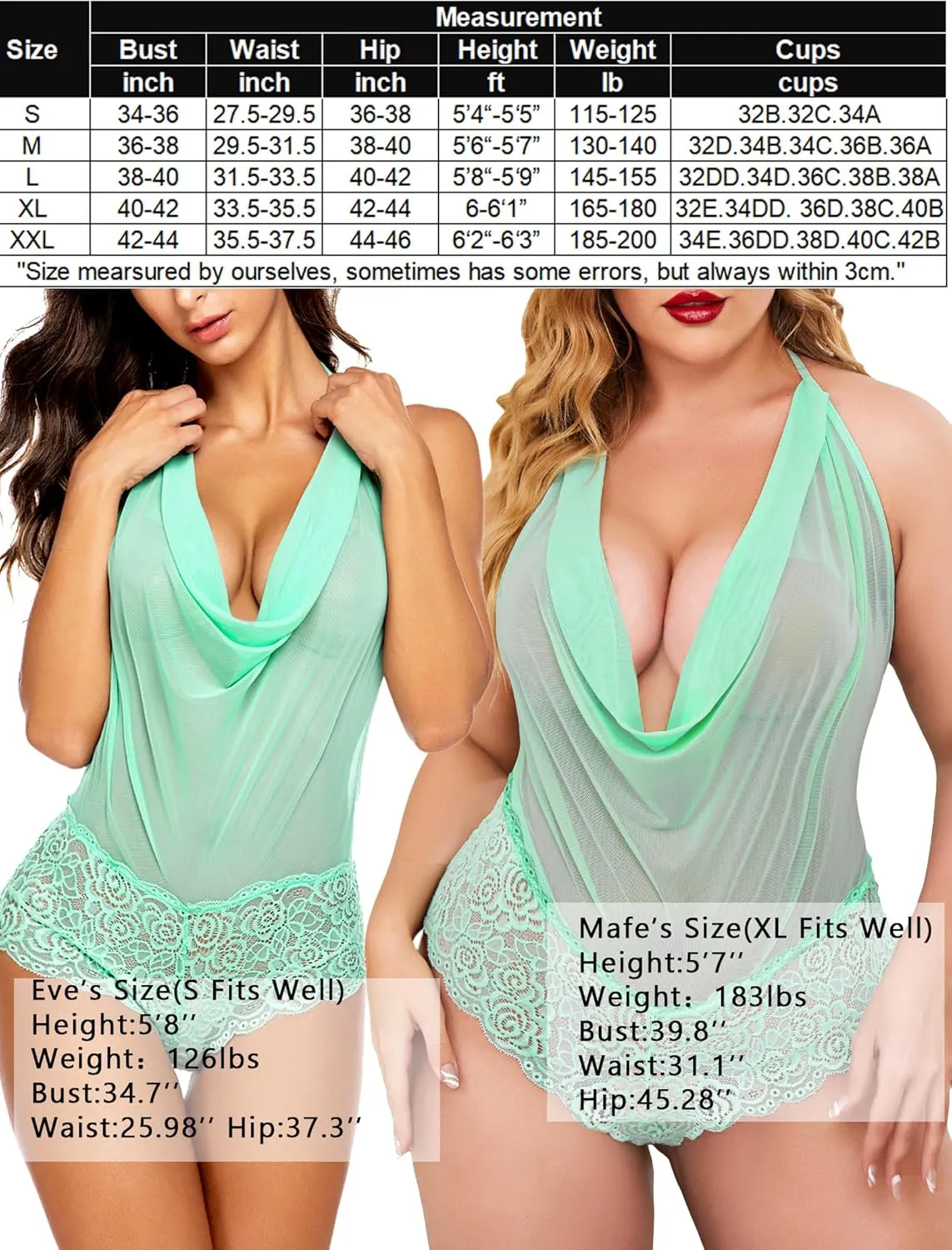 Avidlove Women Sexy Lingerie Teddy One Piece Lace Halter Babydoll Bodysuit