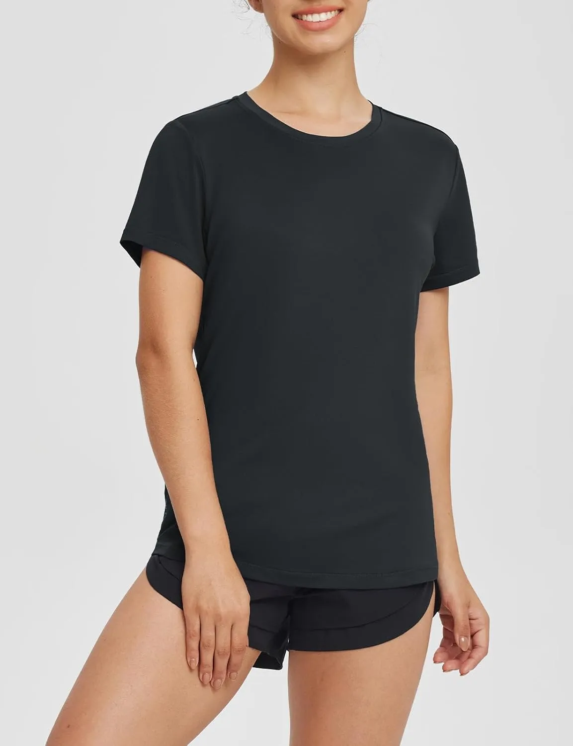 baleaf Women's Running Shirts Short Sleeve Workout Athletic Tops Moisture Wicking Quick Dry Exercise Hiking UV Sun Shirt