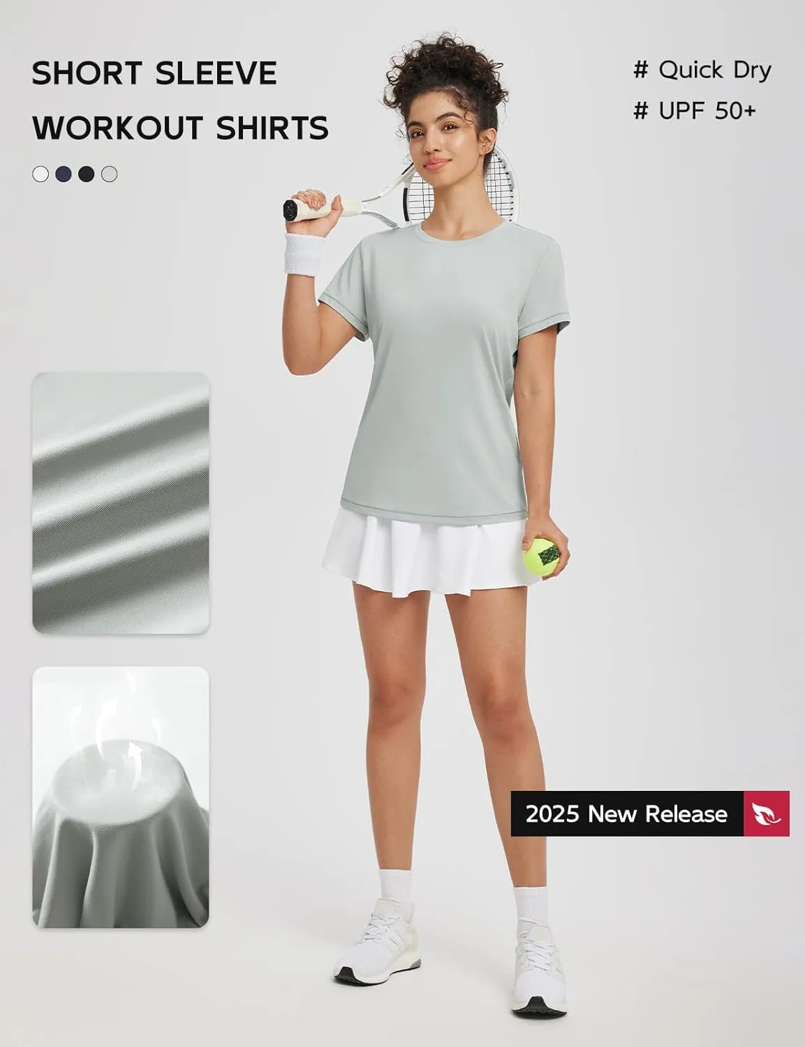 baleaf Women's Running Shirts Short Sleeve Workout Athletic Tops Moisture Wicking Quick Dry Exercise Hiking UV Sun Shirt