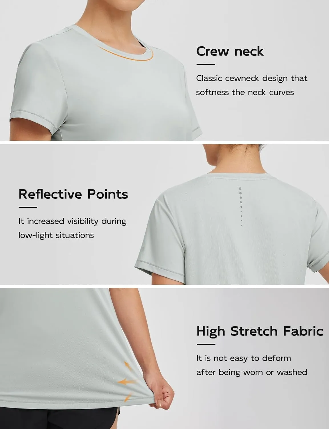 baleaf Women's Running Shirts Short Sleeve Workout Athletic Tops Moisture Wicking Quick Dry Exercise Hiking UV Sun Shirt