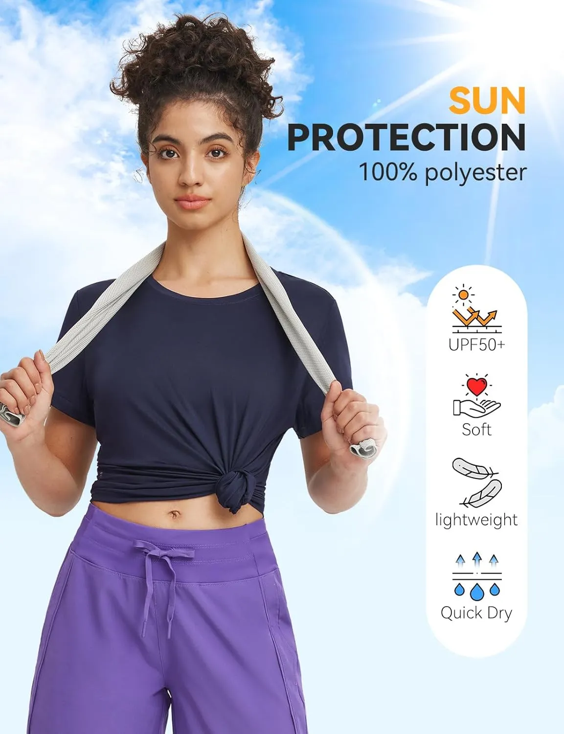 baleaf Women's Running Shirts Short Sleeve Workout Athletic Tops Moisture Wicking Quick Dry Exercise Hiking UV Sun Shirt