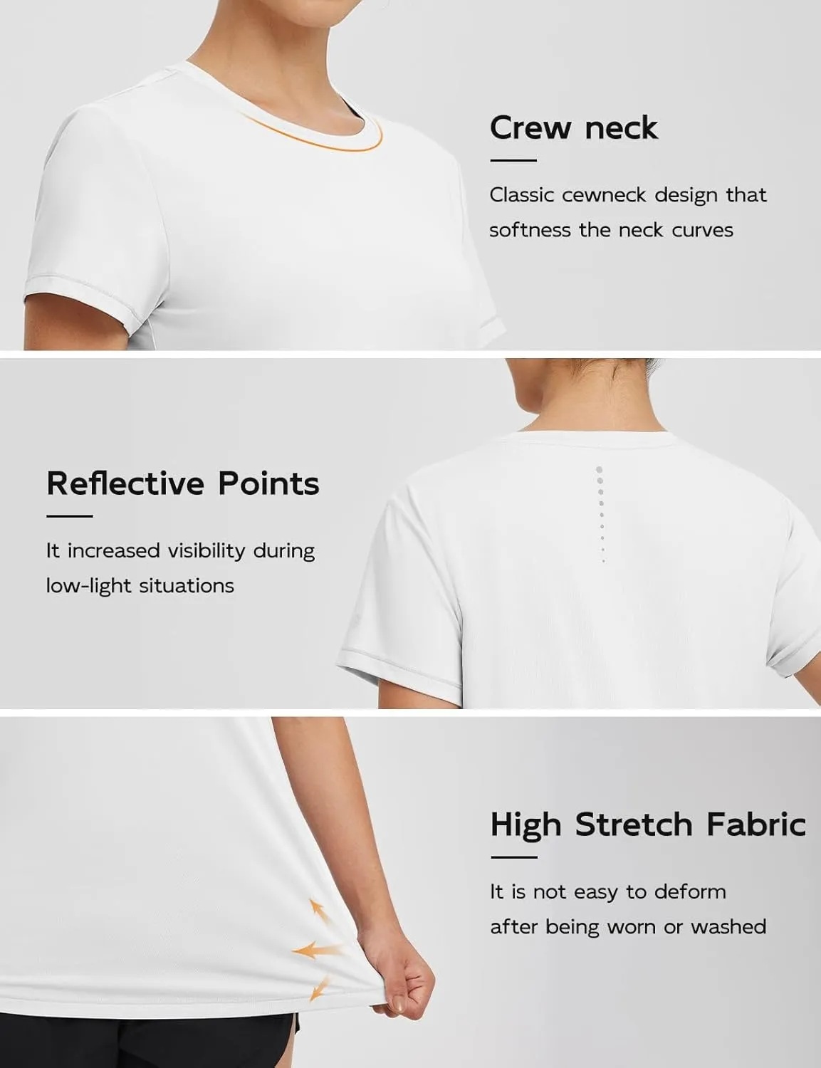 baleaf Women's Running Shirts Short Sleeve Workout Athletic Tops Moisture Wicking Quick Dry Exercise Hiking UV Sun Shirt