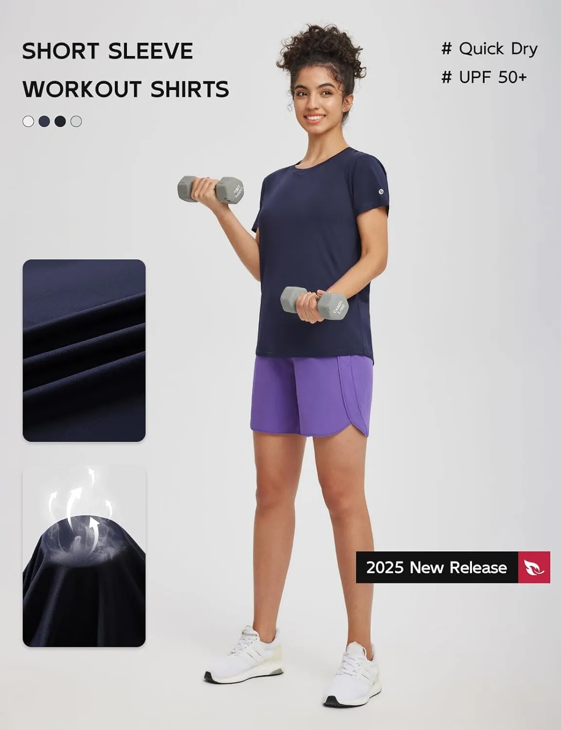 baleaf Women's Running Shirts Short Sleeve Workout Athletic Tops Moisture Wicking Quick Dry Exercise Hiking UV Sun Shirt