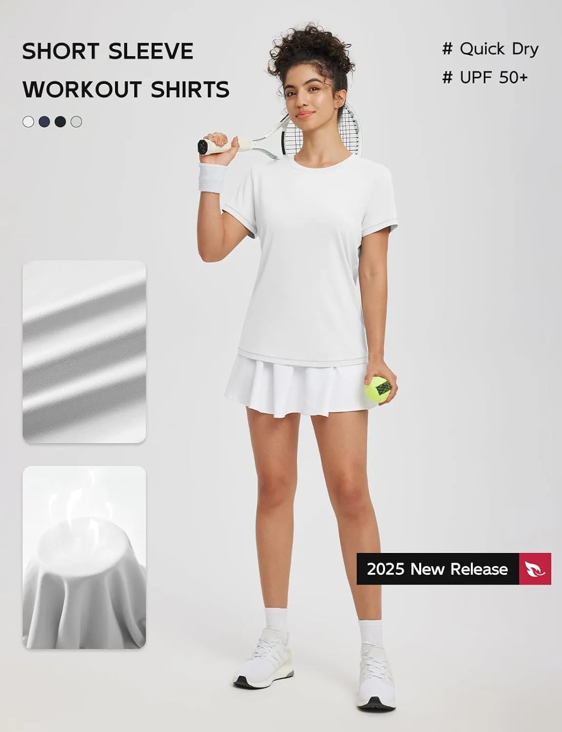 baleaf Women's Running Shirts Short Sleeve Workout Athletic Tops Moisture Wicking Quick Dry Exercise Hiking UV Sun Shirt