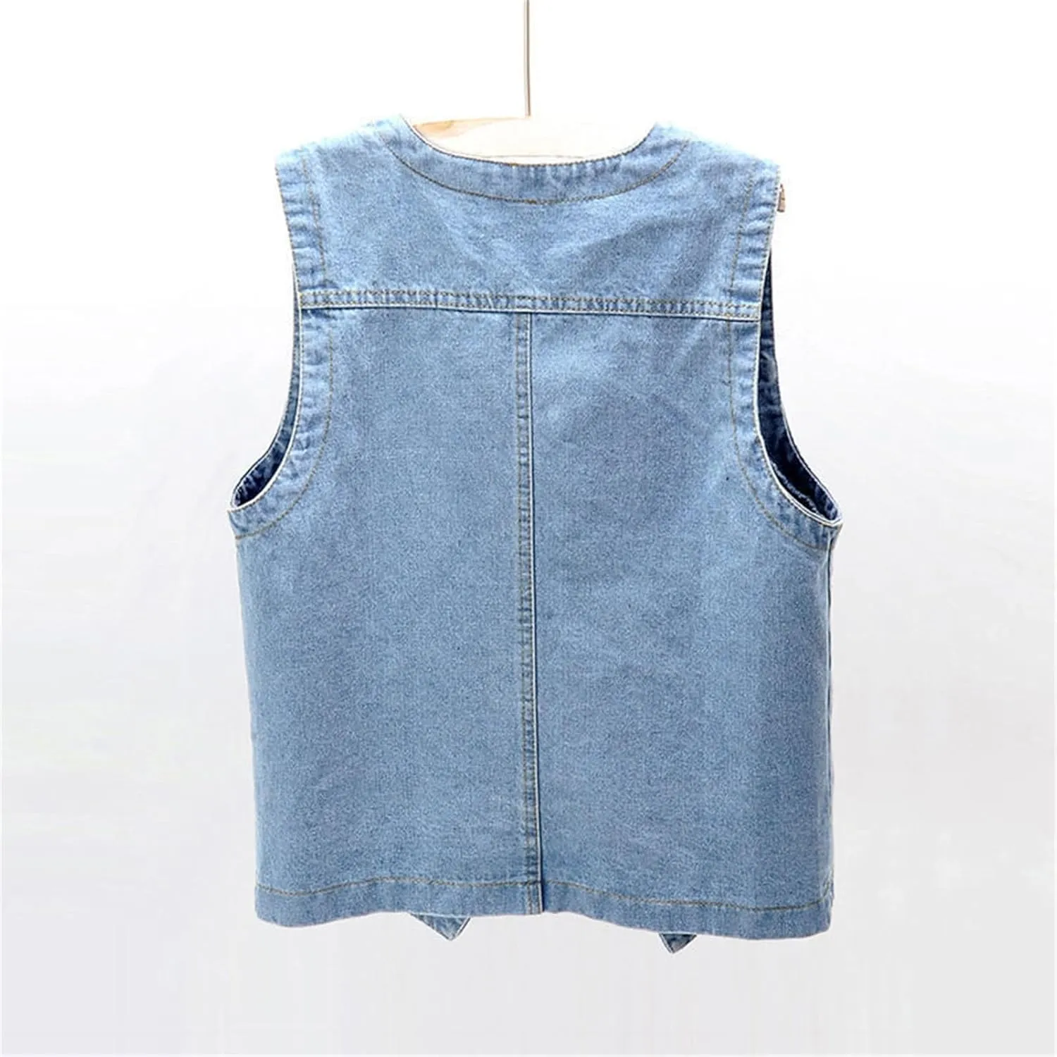 Boys Girls Denim V Neck Vest Vintage Button Down Tank Jacket Sleeveless Soft Outwear Tops Cowboy Vest Fall Clothes