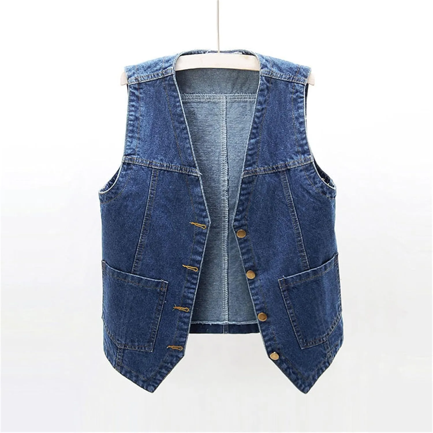 Boys Girls Denim V Neck Vest Vintage Button Down Tank Jacket Sleeveless Soft Outwear Tops Cowboy Vest Fall Clothes