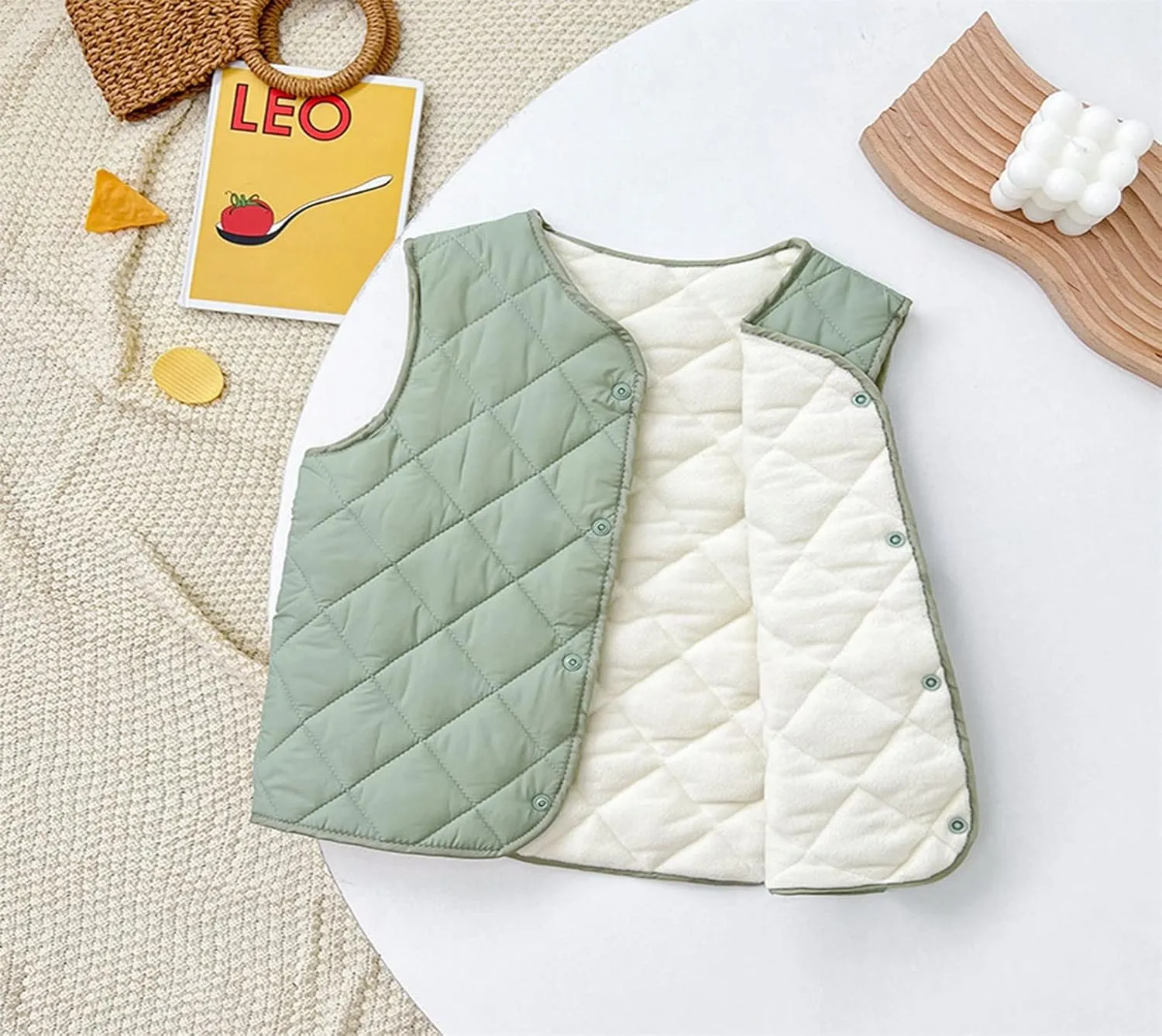 Boys Girls Puffer Fleece Lined Vest Toddler Winter Coat Warm Sleeveless Lightweight Jacket Waistcoat for Kids Vest