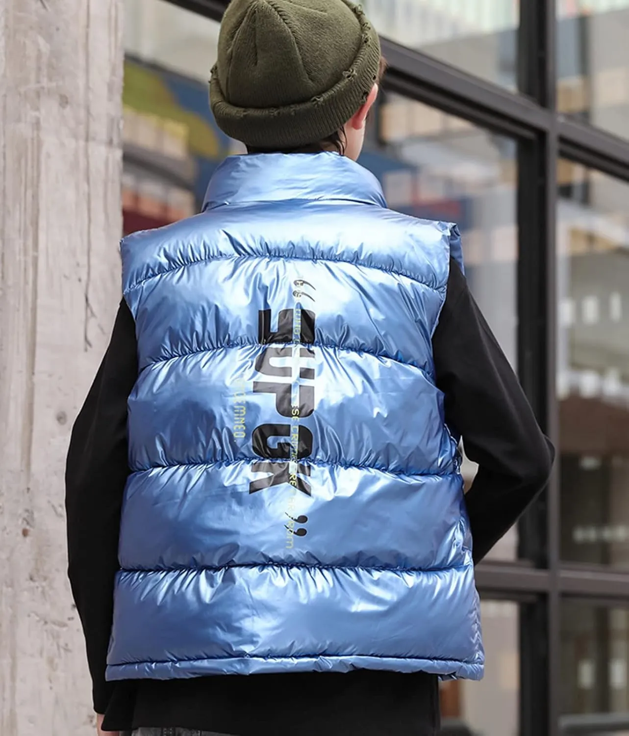 Boys Girls Puffer Vest Winter Coat Warm Lightweight Toddler Vest Outerwear High Neck Cute Sleeveless Down Jacket