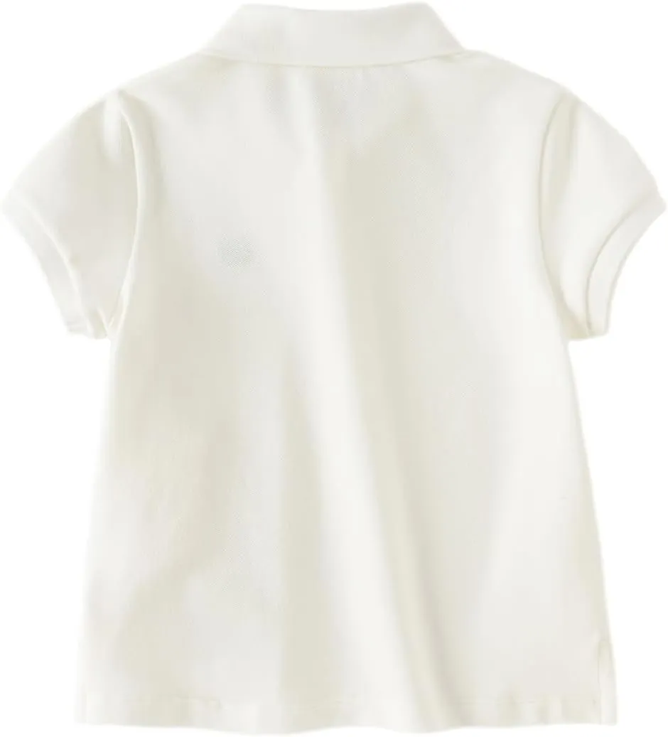 DAVE&BELLA Girls Short Sleeve Golf Polo Shirts Quick Dry Athletic Tops Tennis Shirts Girl School Uniform Tops for Aged 1-8