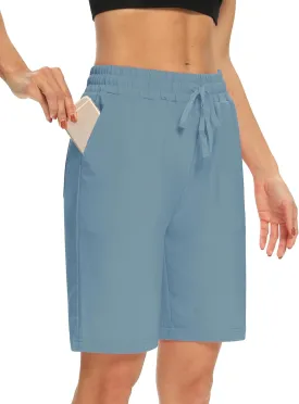 DIBAOLONG Womens Yoga Shorts Loose Comfy Drawstring Lounge Bermuda Shorts with 3 Pockets