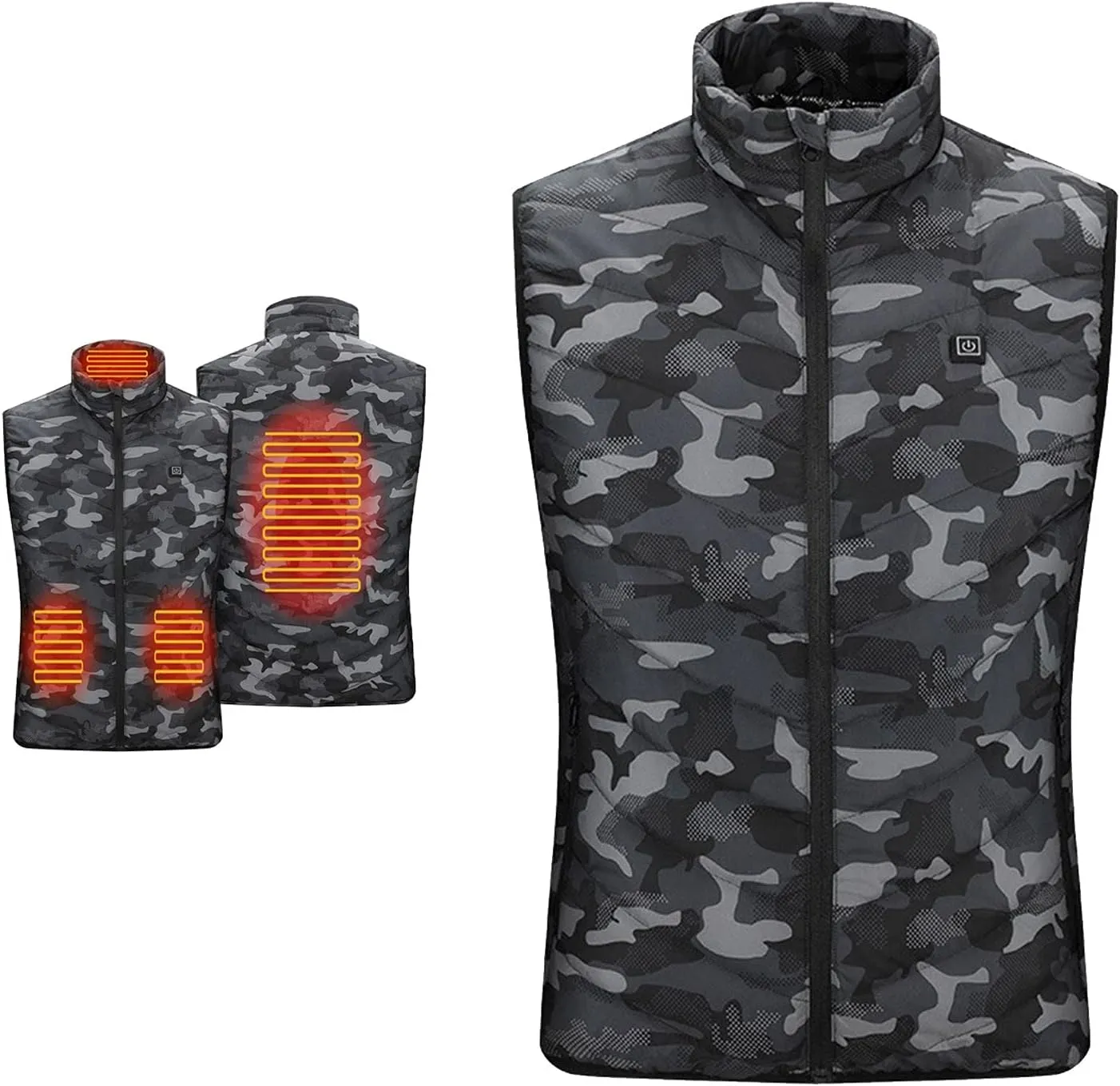 Down Vest Men with Pocket Cardigan Collar High Men's Zip Vest Men's Coats Jackets Fleece Jacket Men Mens Vest Black