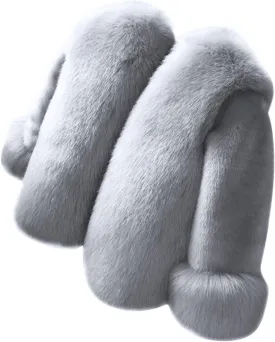 Girls Faux Fur Jacket Kids Winter Dress Coat Toddler Fuzzy Fleece Jacket Elegant Princess Coat Trendy Thicken Overcoat