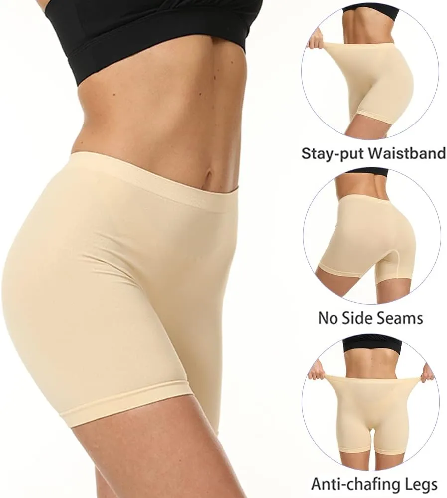 LALESTE Slip Shorts Womens Under Dress Seamless Smooth Anti Chafing Bike Shorts Boy Shorts Underwear Boxer Briefs
