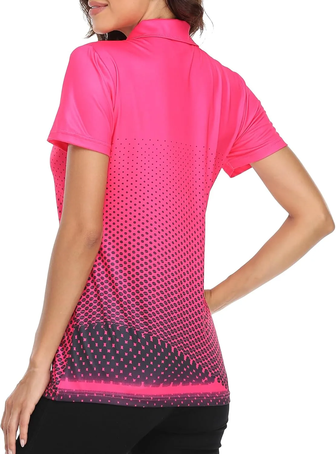 Little Beauty Women's Golf Polo Shirts Short Sleeve Moisture Wicking Tennis Athletic Shirt with 3 Button