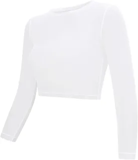 Long Sleeved Mesh Crop Top for Dance - Warmup Dance Tops for Women
