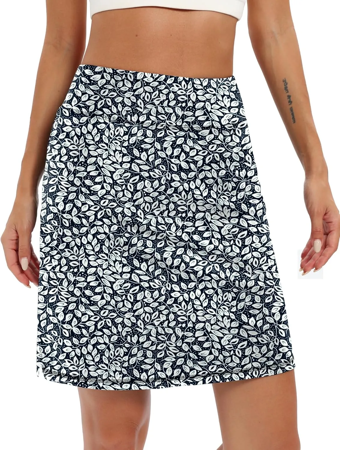 LouKeith 19" Knee Length Skorts Skirts for Women Tennis Skirts Athletic Golf Skorts Casual Workout Skirt with Shorts Pockets