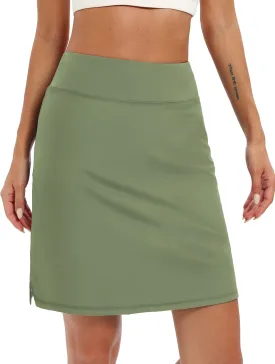 LouKeith 19" Knee Length Skorts Skirts for Women Tennis Skirts Athletic Golf Skorts Casual Workout Skirt with Shorts Pockets