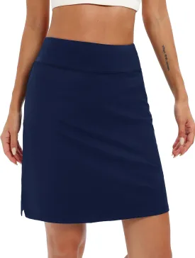 LouKeith 19" Knee Length Skorts Skirts for Women Tennis Skirts Athletic Golf Skorts Casual Workout Skirt with Shorts Pockets