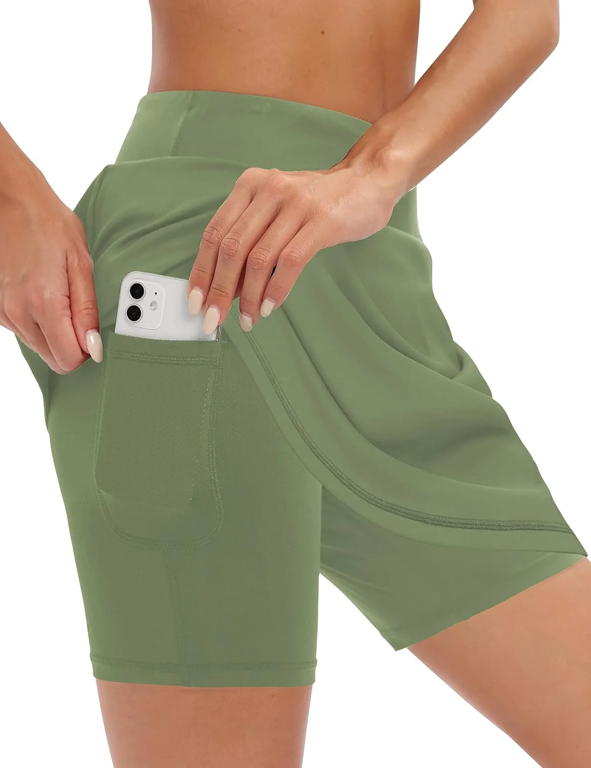 LouKeith 19" Knee Length Skorts Skirts for Women Tennis Skirts Athletic Golf Skorts Casual Workout Skirt with Shorts Pockets