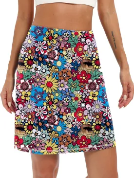 LouKeith 19" Knee Length Skorts Skirts for Women Tennis Skirts Athletic Golf Skorts Casual Workout Skirt with Shorts Pockets