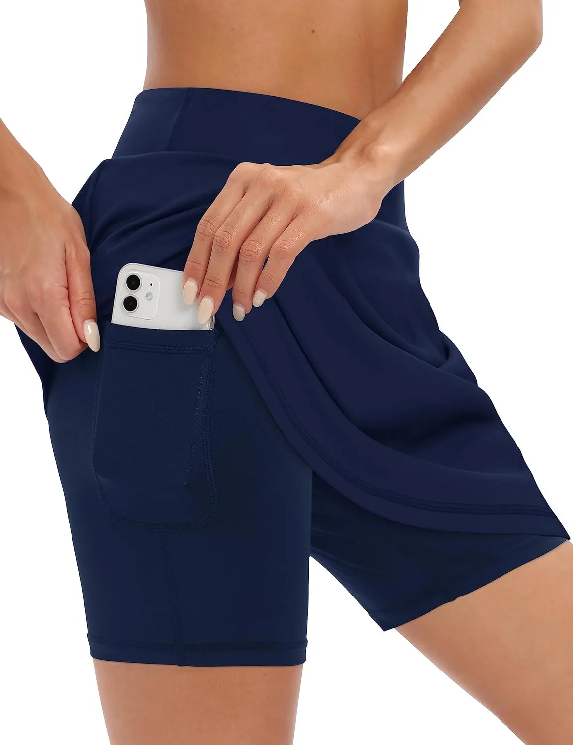LouKeith 19" Knee Length Skorts Skirts for Women Tennis Skirts Athletic Golf Skorts Casual Workout Skirt with Shorts Pockets