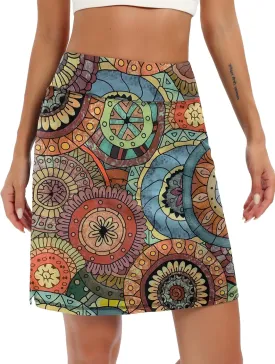 LouKeith 19" Knee Length Skorts Skirts for Women Tennis Skirts Athletic Golf Skorts Casual Workout Skirt with Shorts Pockets
