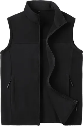 Men Vest Warm Vest Solid Color Loose Coat Fleece Men Puffer Vest Men Big And Tall Sleeveless Puffer Vest