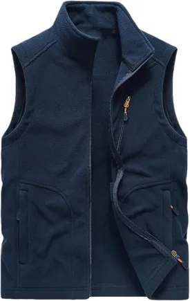 Men Vest Warm Vest Solid Color Loose Coat Fleece Men Puffer Vest Men Big And Tall Sleeveless Puffer Vest