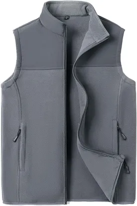 Men Vest Warm Vest Solid Color Loose Coat Fleece Men Puffer Vest Men Big And Tall Sleeveless Puffer Vest