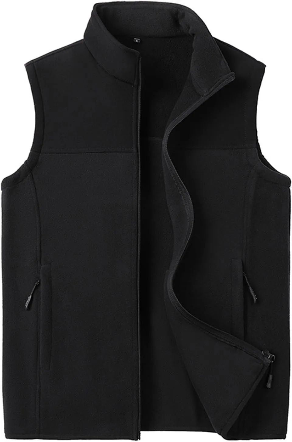 Men Vest Warm Vest Solid Color Loose Coat Fleece Men Puffer Vest Men Big And Tall Sleeveless Puffer Vest