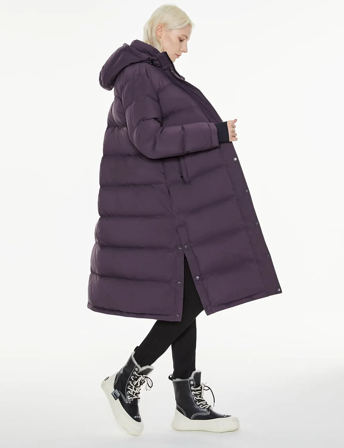 Orolay Women's Maxi Puffer Jacket Winter Warm Down Coat Casual Loose Jacket with Detachable Hood