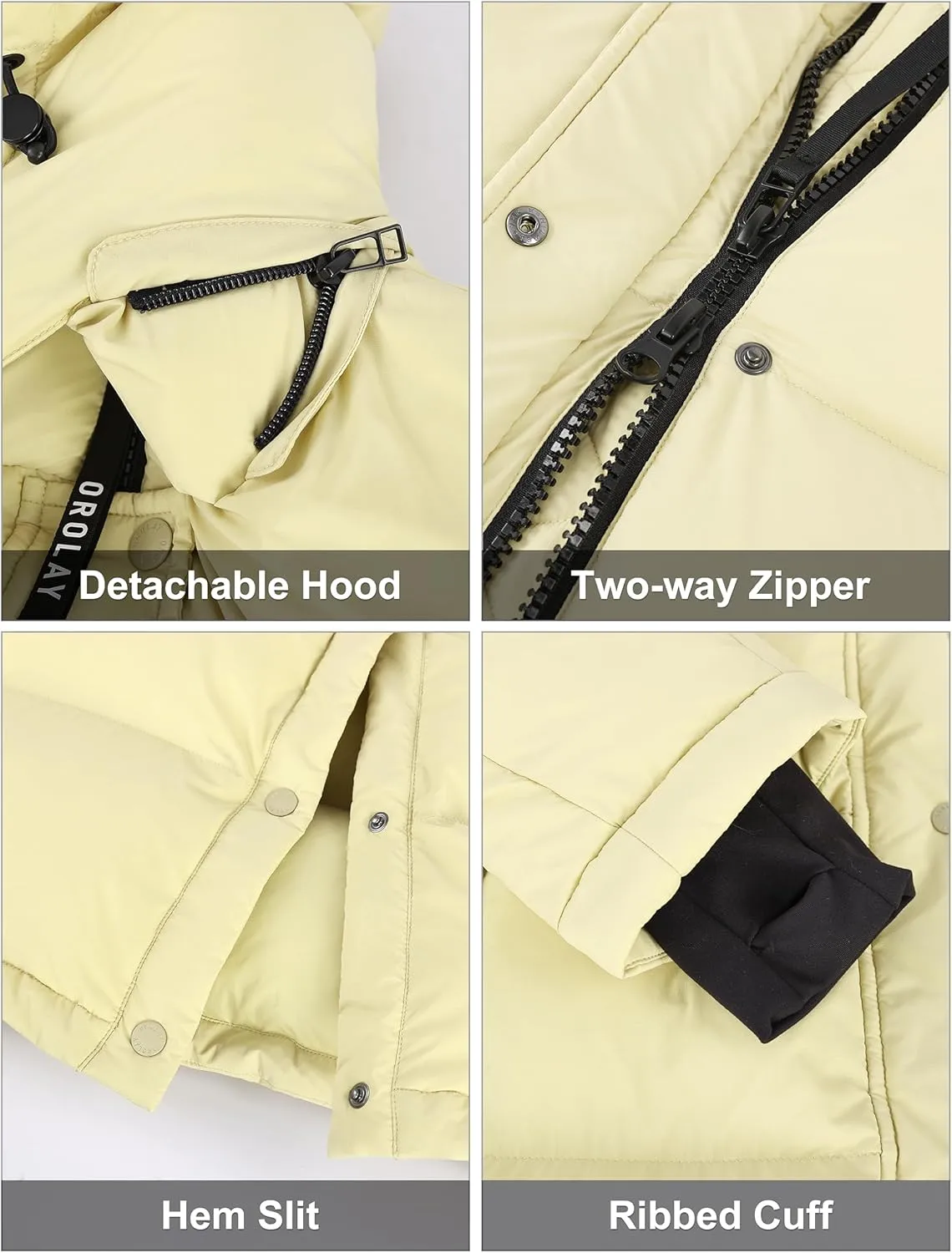 Orolay Women's Maxi Puffer Jacket Winter Warm Down Coat Casual Loose Jacket with Detachable Hood